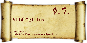 Világi Tea névjegykártya